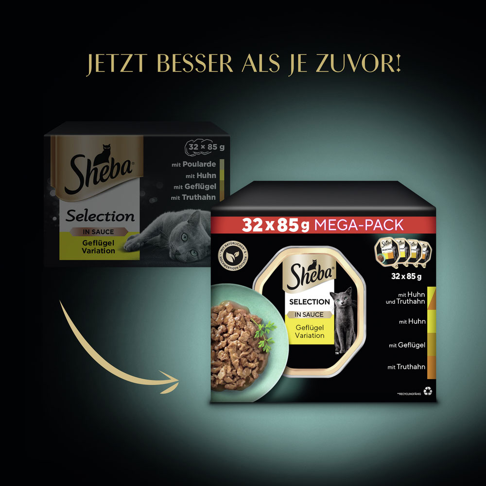 Sheba - Multipack Selection in Sauce Geflügel Variation - 1 x 2.72 kg - 2