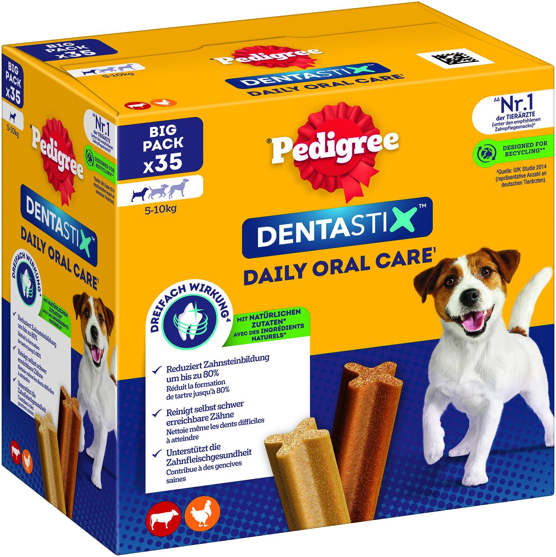 Pedigree - Denta Stix Daily Oral Care MP - Für kleine Hunde - 1 x 35 Stück - 1