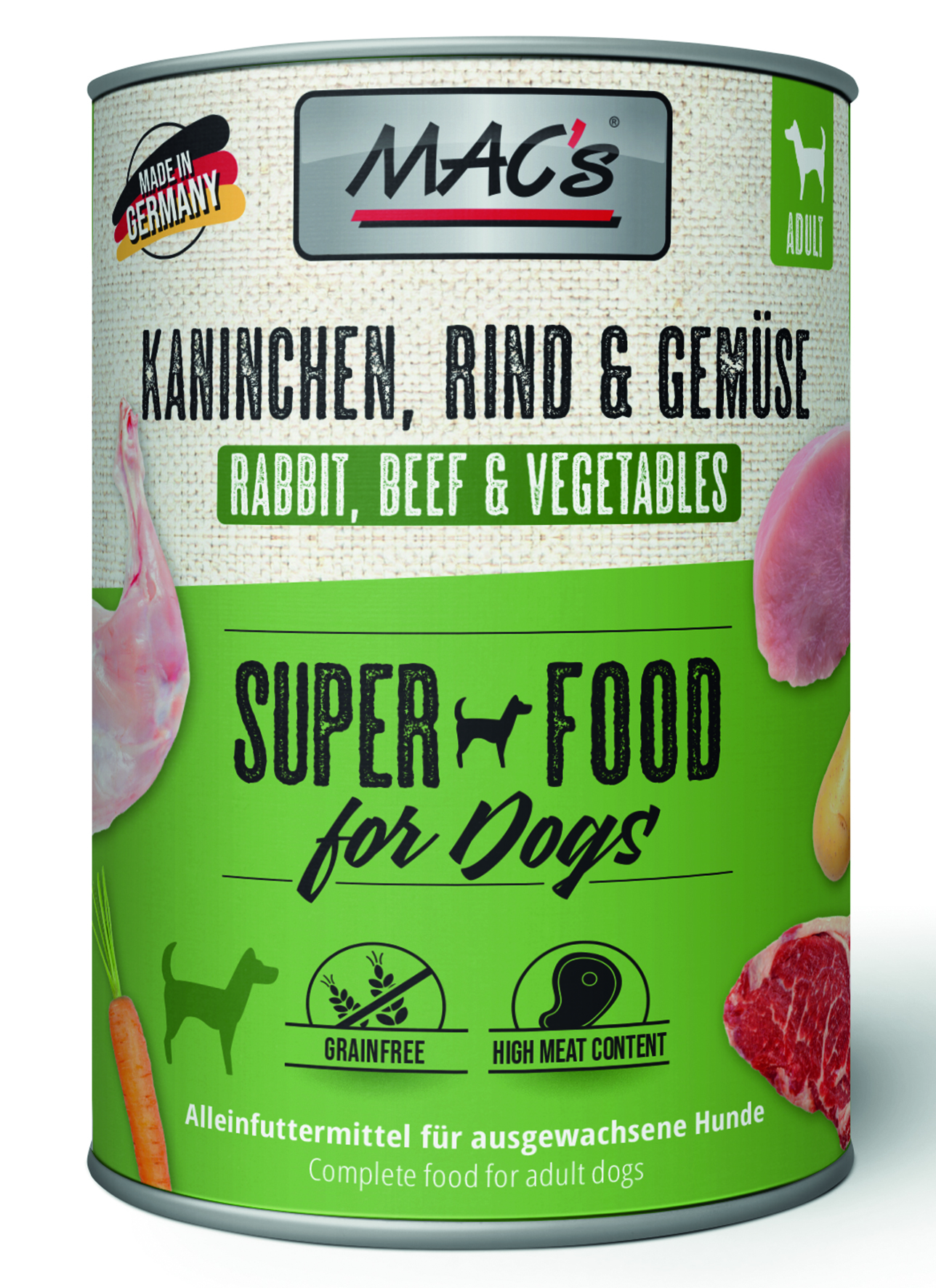 MAC´s - DOG Kaninchen & Gemüse - 6 x 400 g - 1