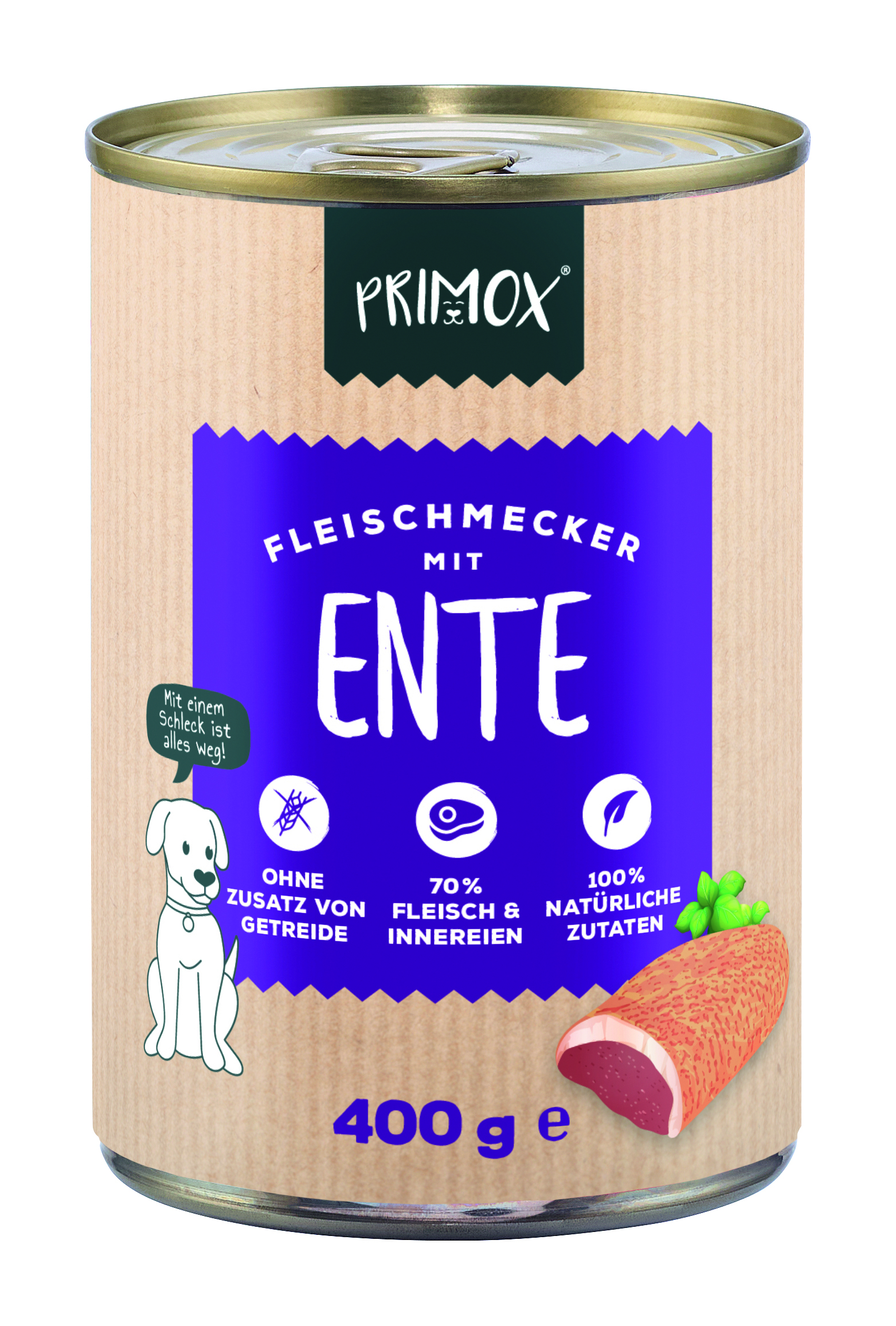 Primox - Hunde Nassfutter mit Ente 6 x 400g - 6 x 400 g - 1