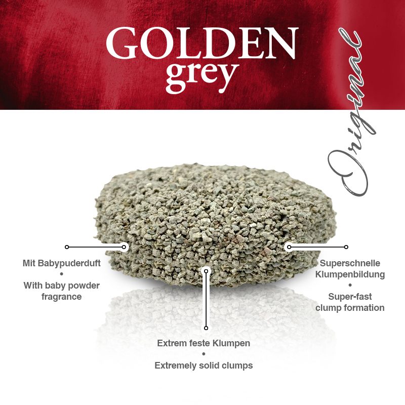 Golden Choice - Golden Grey Original Katzenstreu - 1 x 14 kg - 2