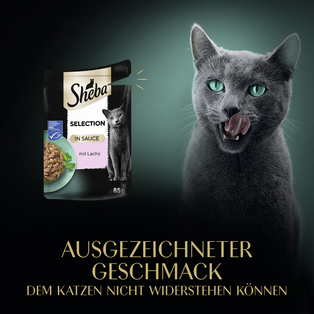 Sheba - Selection in Sauce mit Lachs - 28 x 85 g - 2