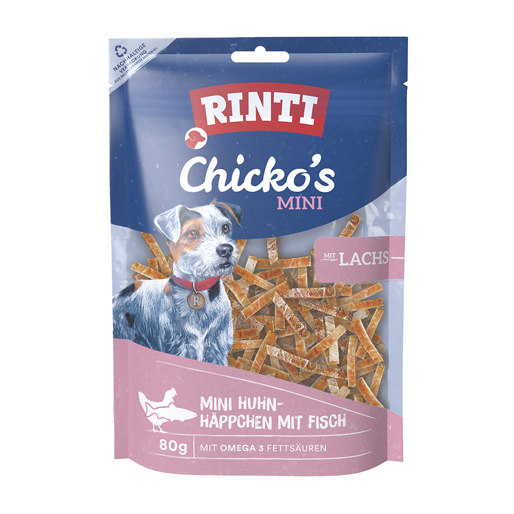 Rinti - Chicko Mini Häppchen Lachs - 12 x 80 g - 1