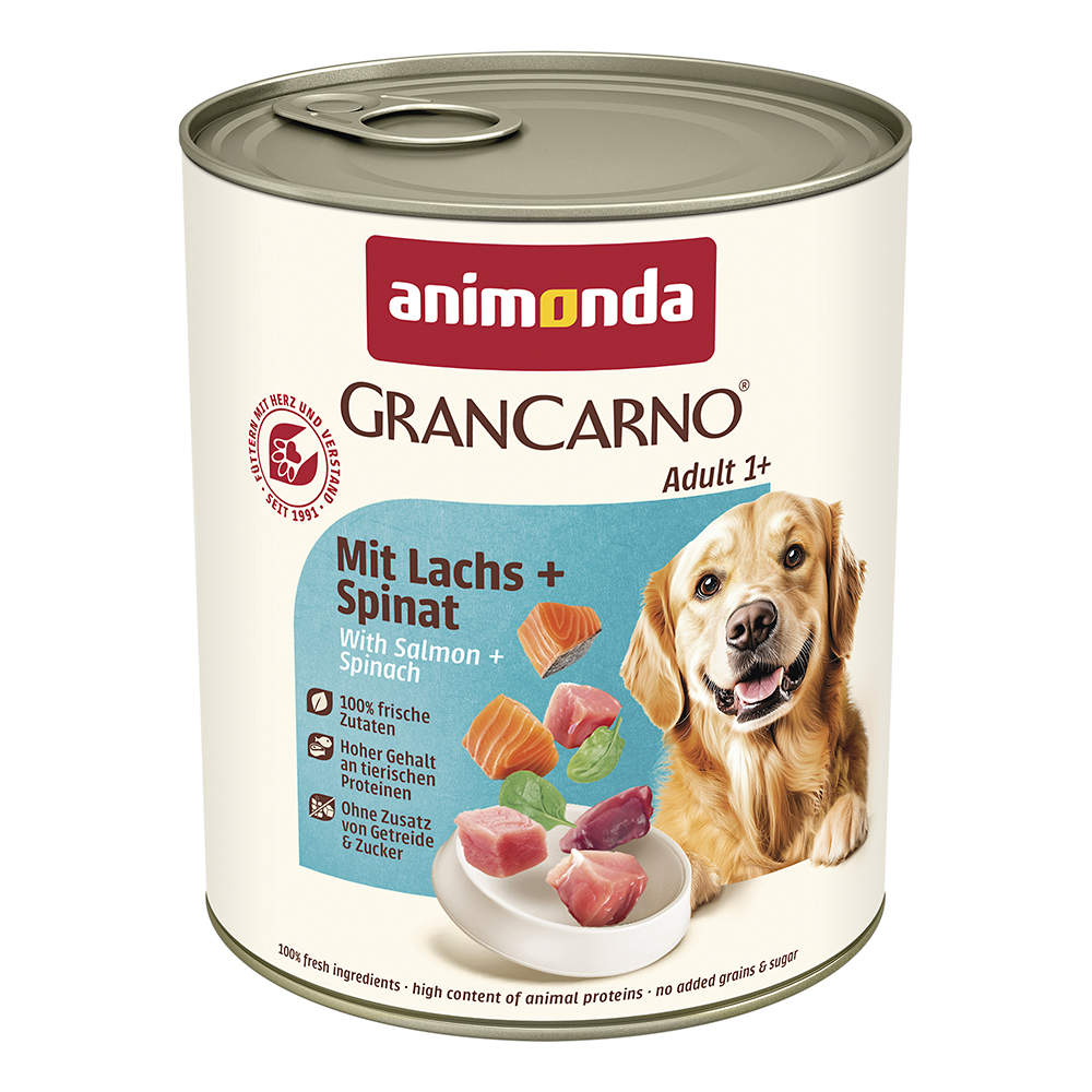 Animonda Gran Carno - Adult Lachs + Spinat - 6 x 800 g - 1