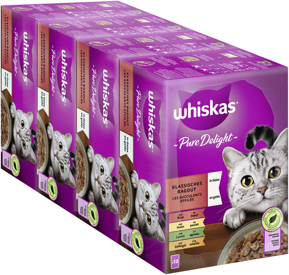 Whiskas - Whiskas Multipack Pure Delight Klassisches Ragout in Gelee - 4 x 12X85g - 3