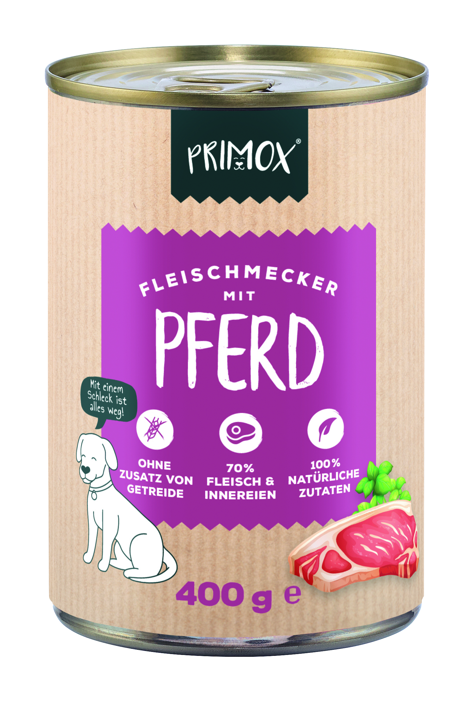 Hunde Nassfutter mit Pferd 6 x 400g