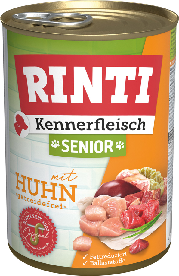 Rinti - Kennerfleisch Senior + Huhn - 12 x 400 g - 1