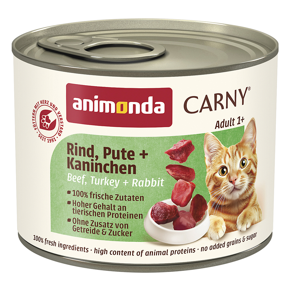 Animonda Carny - Adult Rind, Pute + Kaninchen - 6 x 200 g - 1