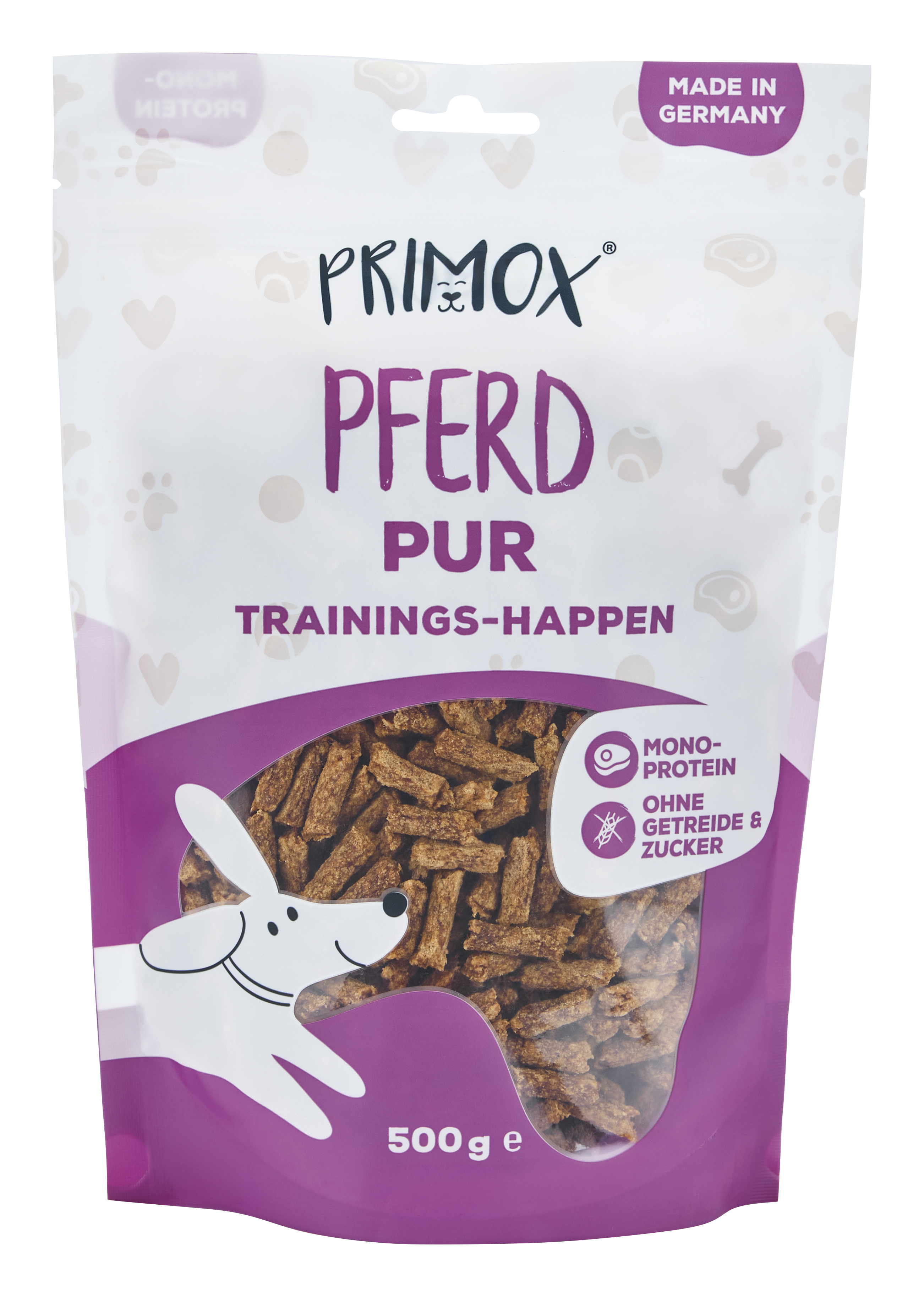 Hundeleckerlis Pferd pur 500g