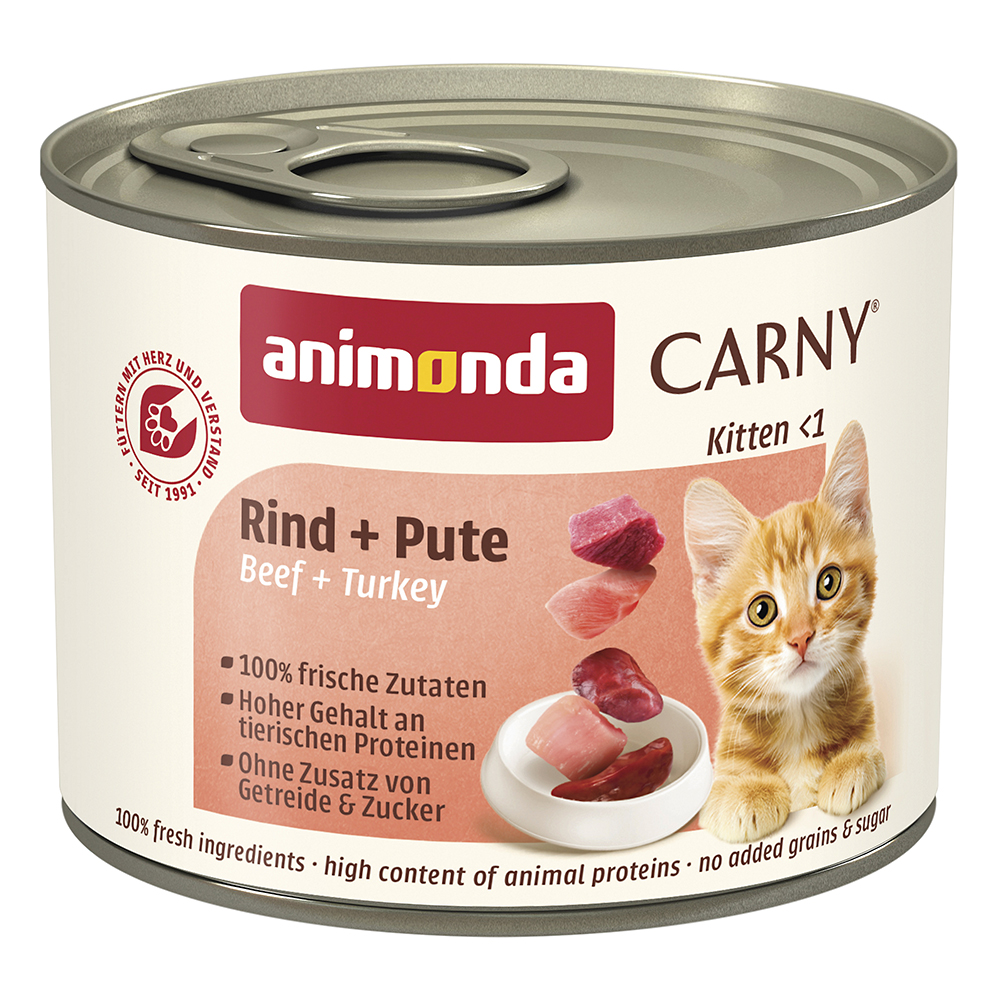 Animonda Carny - Kitten Rind & Pute - 12 x 200 g - 1