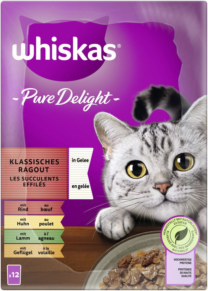 Whiskas - Whiskas Multipack Pure Delight Klassisches Ragout in Gelee - 4 x 12X85g - 5