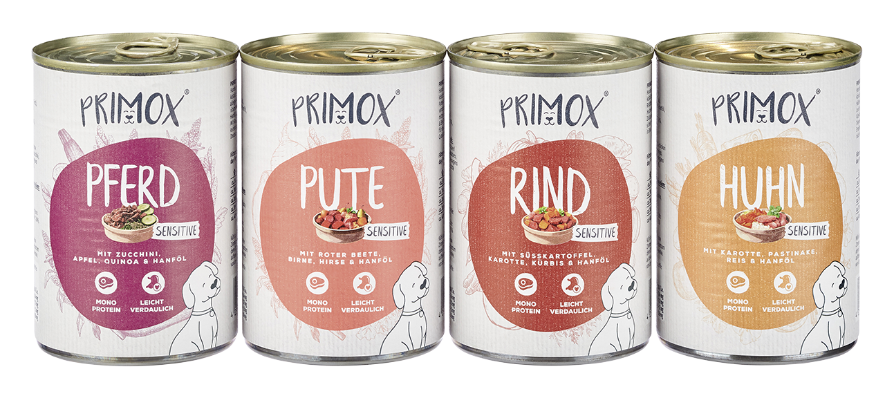 Primox - Hunde Nassfutter MENÜ mit Huhn 6 x 400G - 6 x 400 g - 8