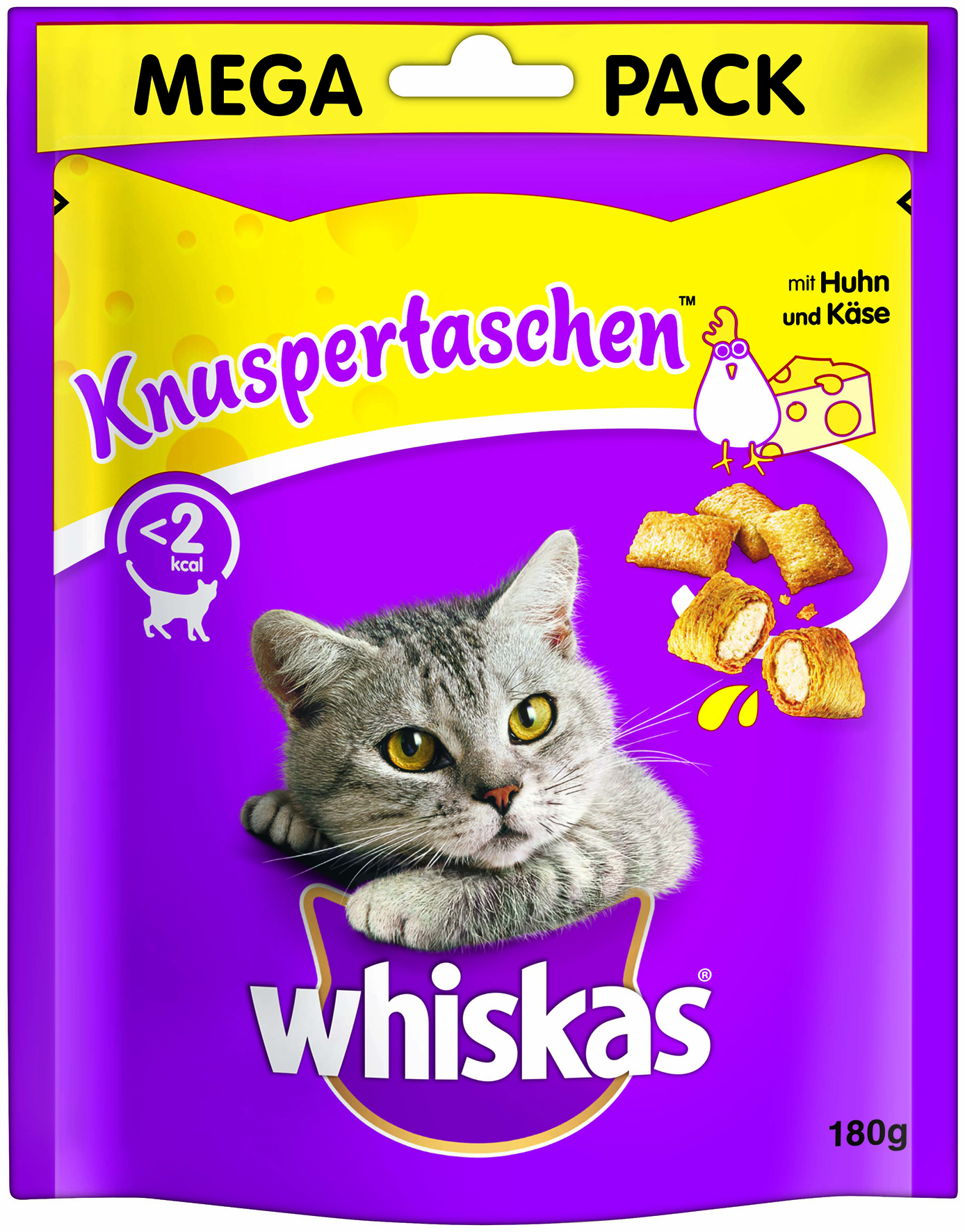 Whiskas - Knuspertaschen mit Huhn und Käse - 4 x 180 g - 1