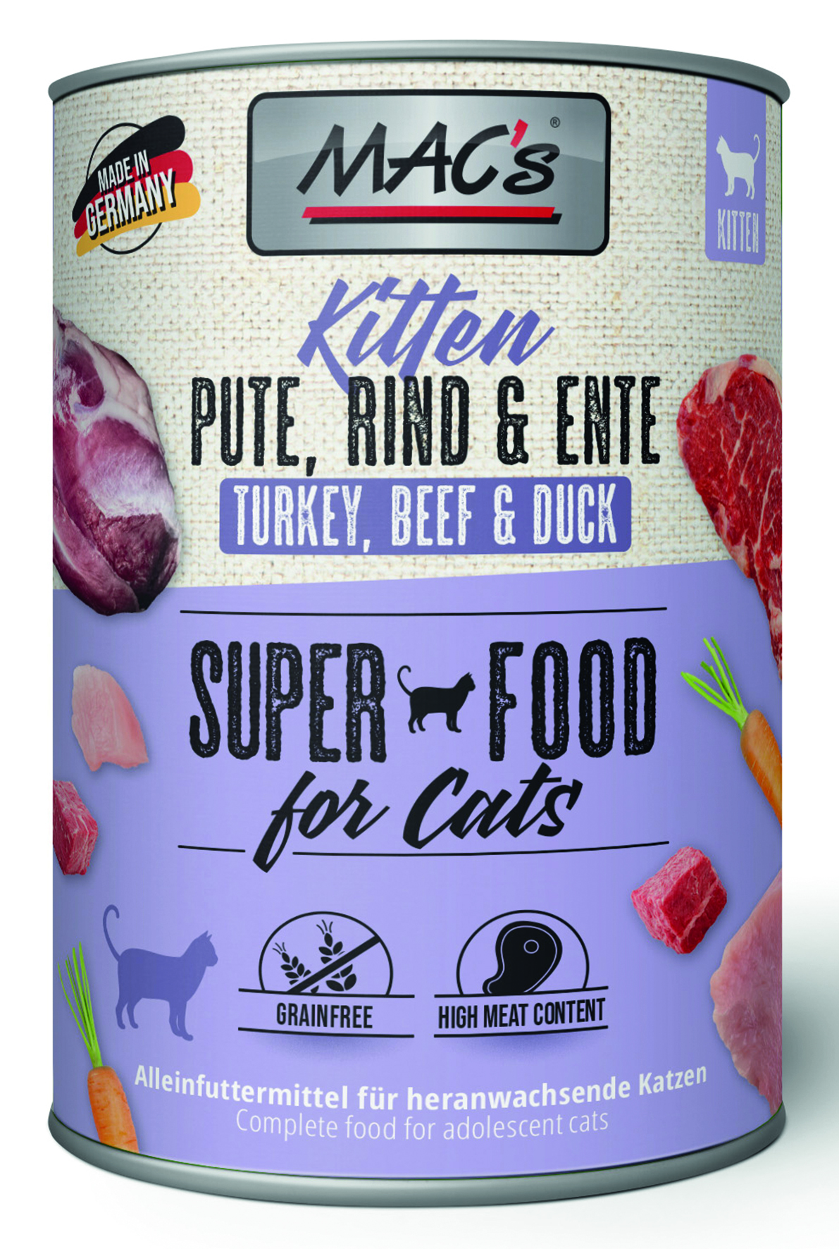 MAC´s - Cat Kitten Pute/Rind & Ente - 6 x 400 g - 1