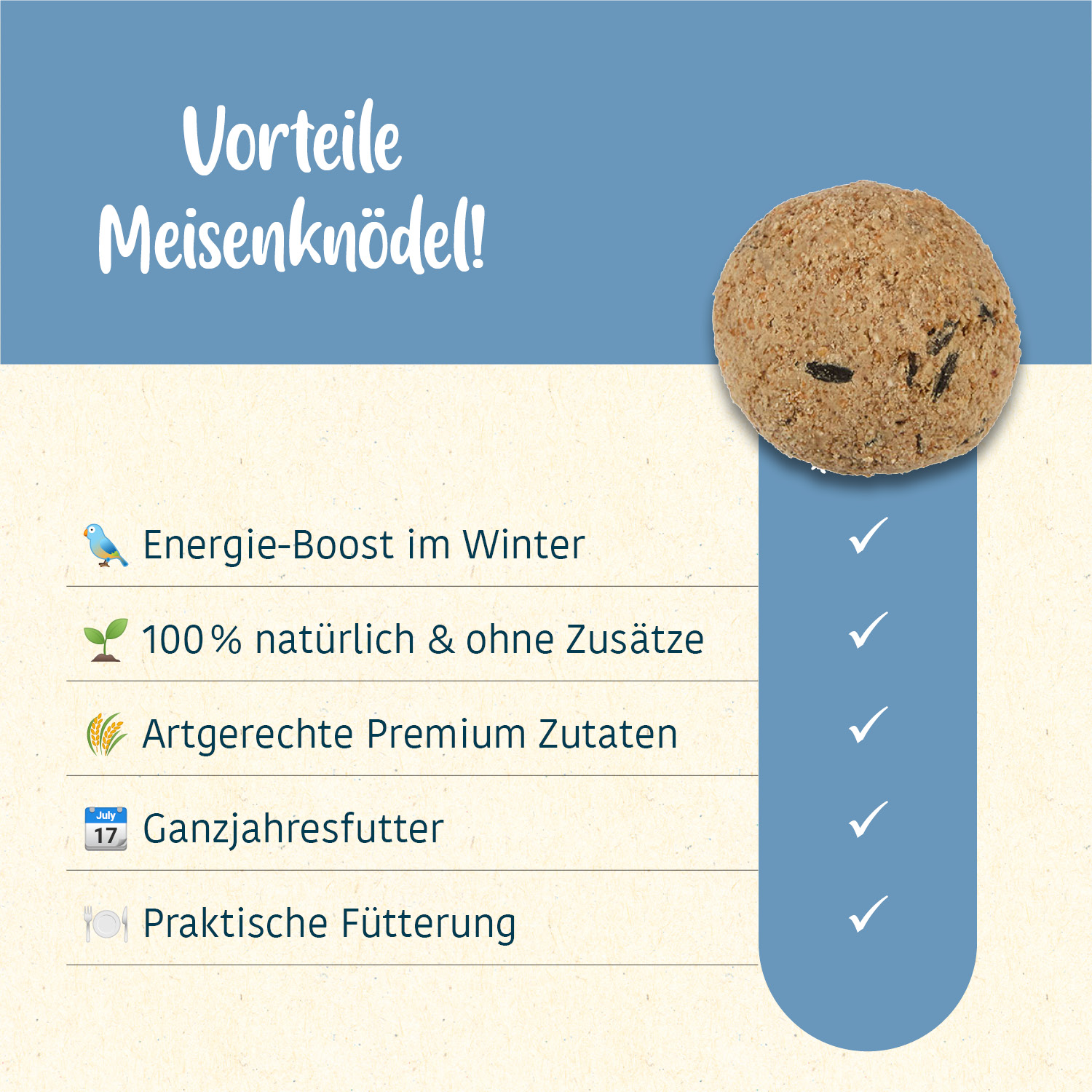 elles - Meisenknödel ohne Netz 50er Karton - 1 x 50 Stück - 4