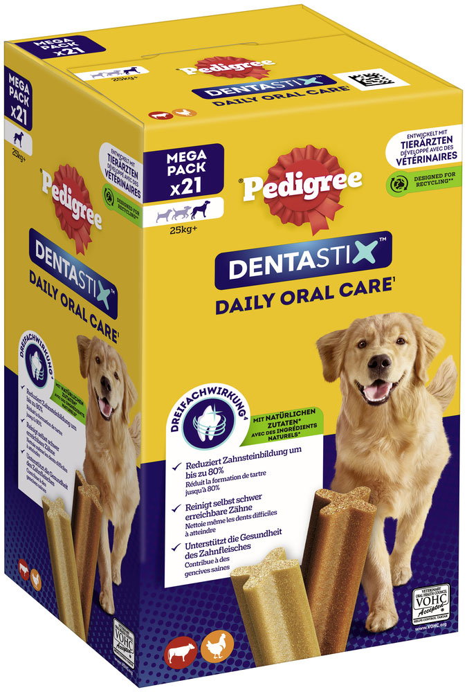 Pedigree - Dentastix Daily Oral Care MP - Für große Hunde - 4 x 21 Stück - 2