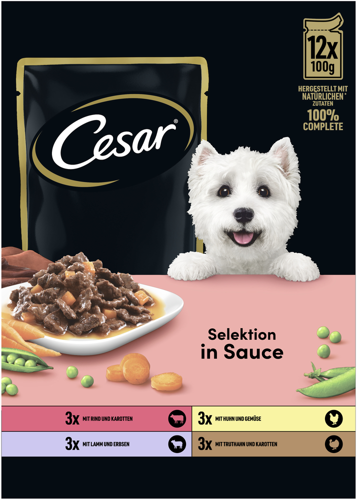 Cesar - Multipack in Sauce mit Fleisch & Gemüse - 4