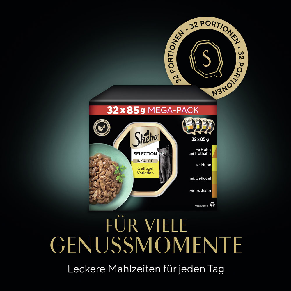 Sheba - Multipack Selection in Sauce Geflügel Variation - 1 x 2.72 kg - 3
