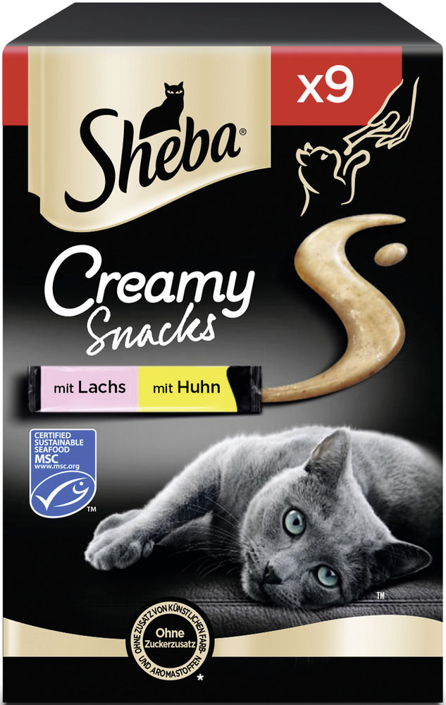 Sheba - Cramy Snack mit Huhn & Lachs - 7 x 108 g - 3
