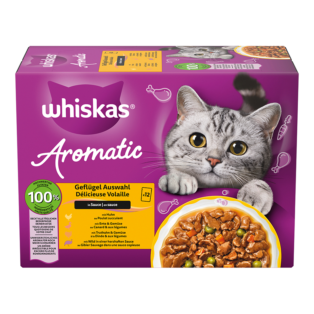 Whiskas Multipack 1+ Geflügel Auswahl in Sauce