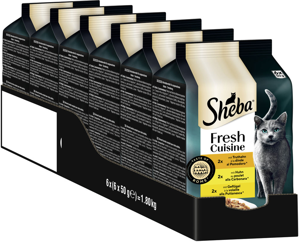 Sheba - Fresh Cuisine Truthahn, Huhn & Geflügel - 6 x 6X50g - 2