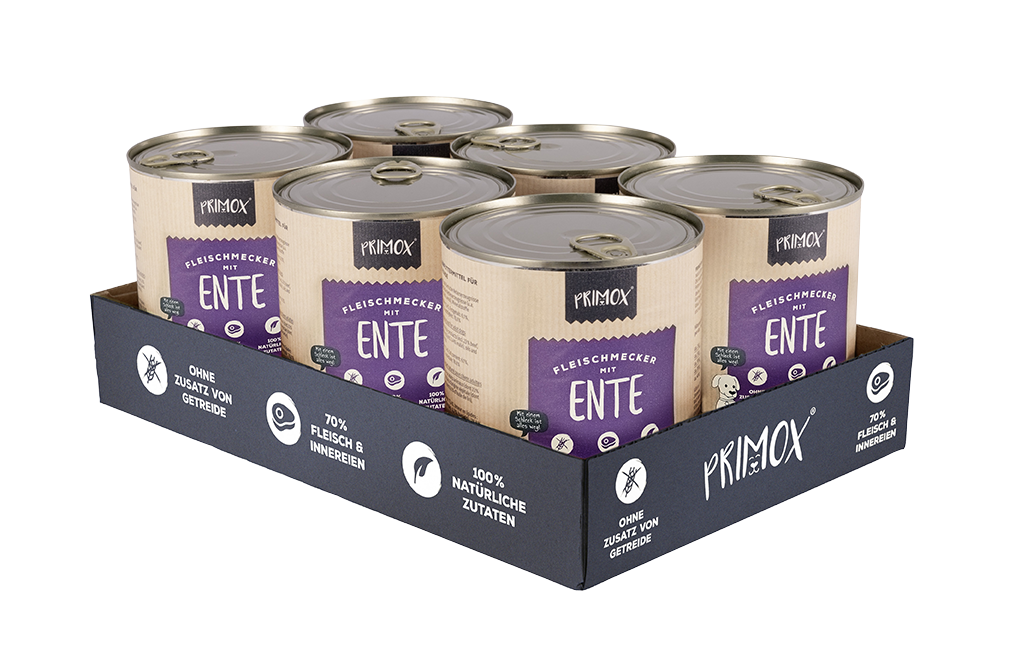 Primox - Hunde Nassfutter mit Ente  6 x 800g - 6 x 800 g - 7