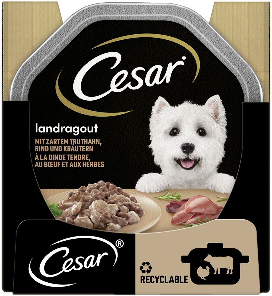 Cesar - Landküche Pute & Rind in Sauce - 14 x 150g - 3