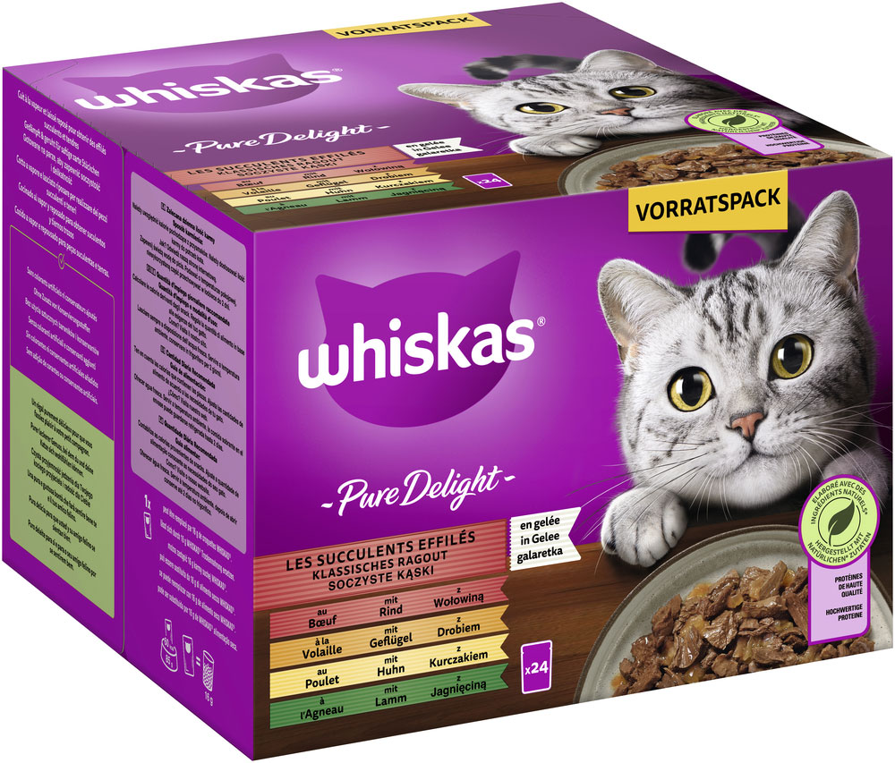 Whiskas - Whiskas Pure Delight Multipack Klassisches Ragout in Gelee - 2 x 24X85g - 2