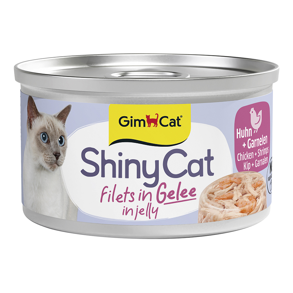 GimCat - ShinyCat Jelly Huhn+Garnele - 24 x 70 g - 1