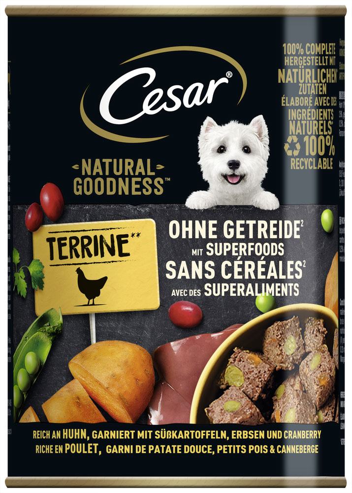 Cesar - Natural Goodness Reich an Huhn mit Süßkartoffeln, Erbsen & Cranberry - 2