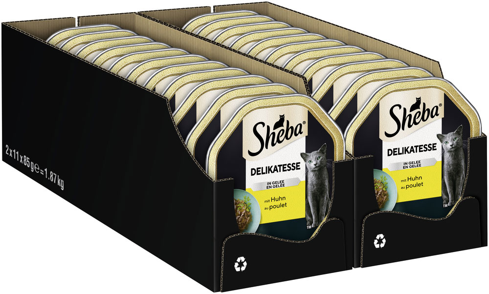 Sheba - Delikatesse Gelee Huhn-Geschnetzeltes - 22 x 85g - 2