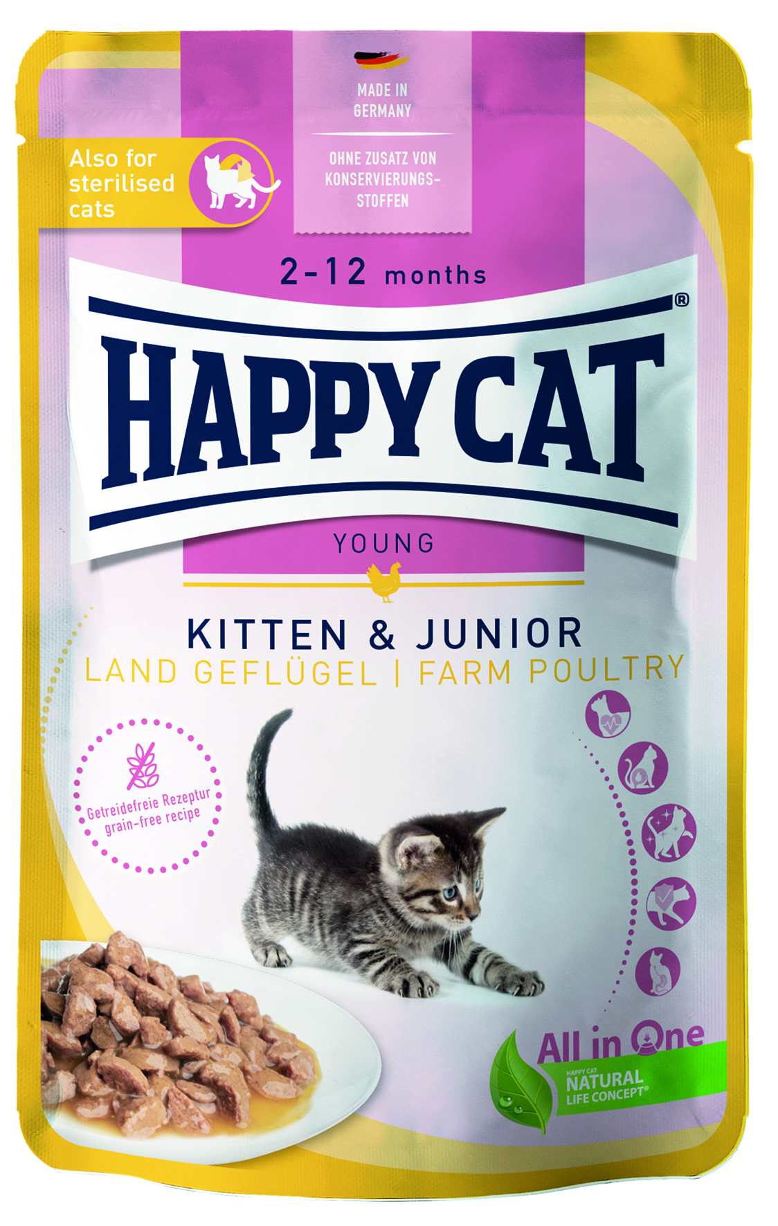Pouch Young Kitten + Junior Land Geflügel