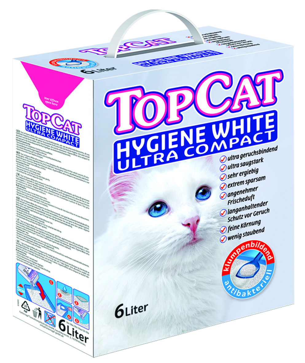 TopCat - Hygiene White Ultra Compact Katzenstreu in der Box - 1 x 6 Liter - 1