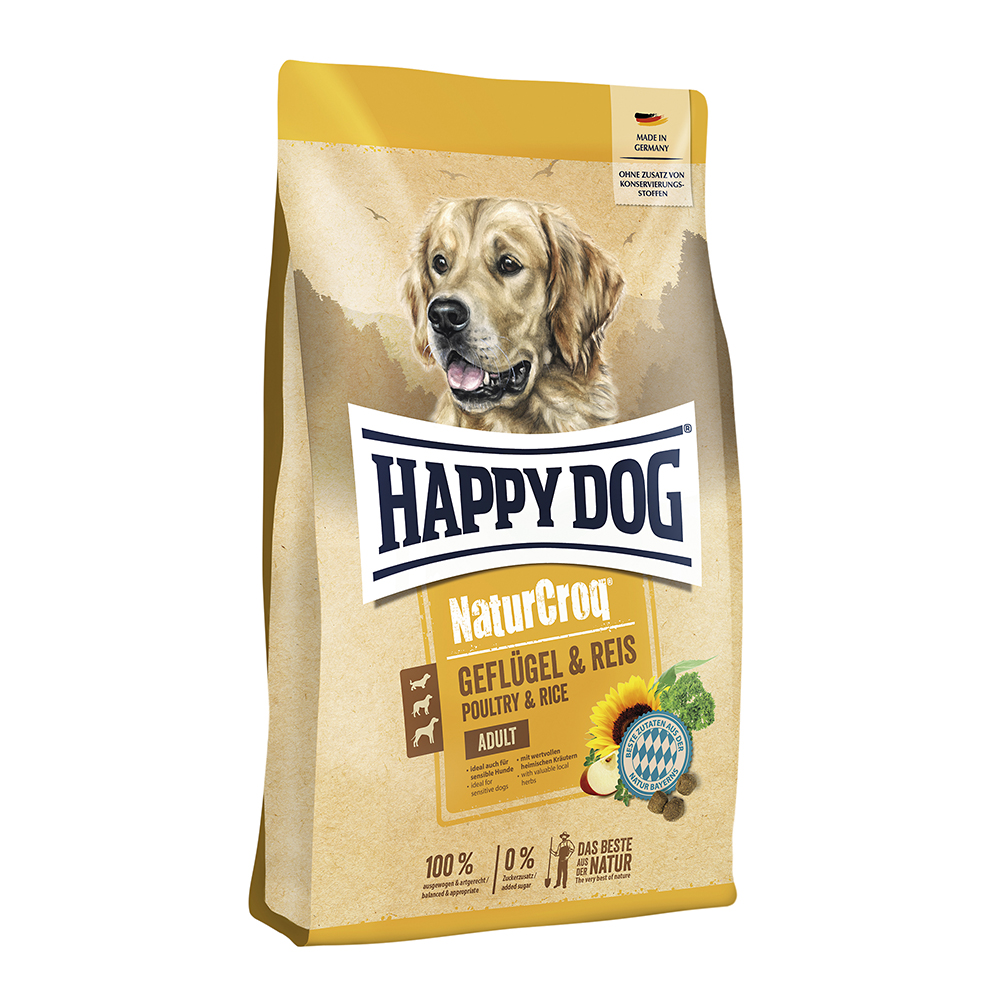 Happy Dog - NaturCroq Geflügel pur & Reis - 1 x 4 kg - 1