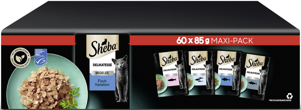 Sheba - Multipack Fisch in Gelee - 1 x 60X85g - 3