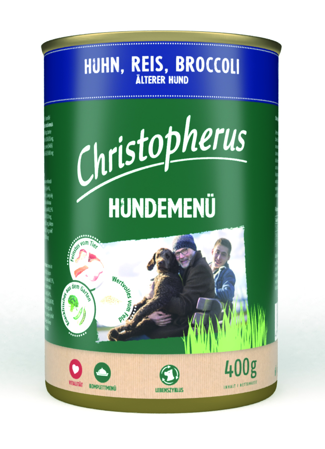 Hundemenü Senior - mit Huhn, Reis & Brokkoli