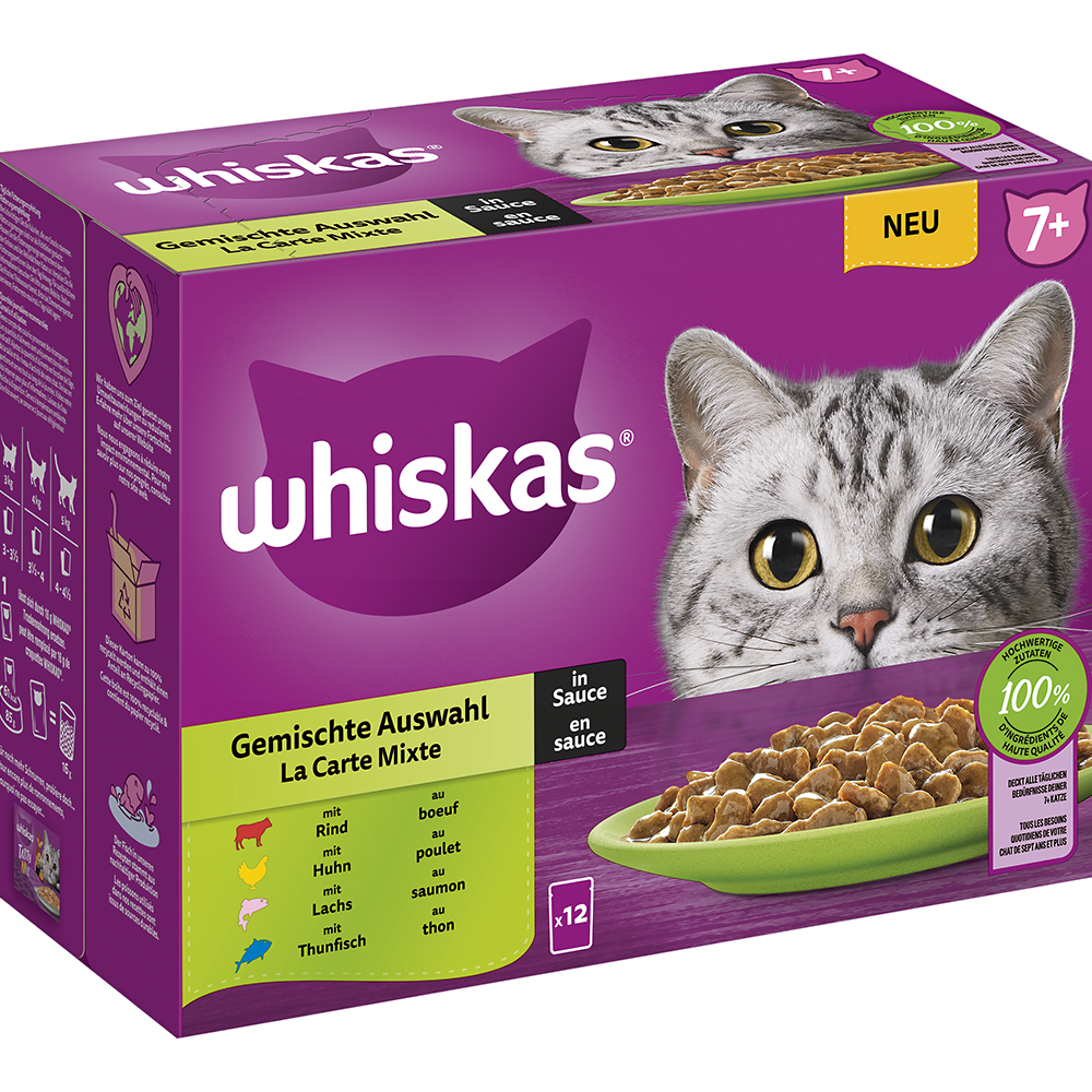 Whiskas Multipack 7+ Gemischte Auswahl in Sauce