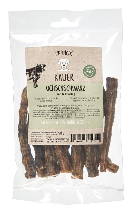Primox Kauer Ochsenschwanz 150 g im Beutel zäh und knackig analytische Bestandteile und Fütterungsempfehlung Primox Kauer Ochsenschwanz 150 g im Beutel zäh und knackig analytische Bestandteile und Fütterungsempfehlung
